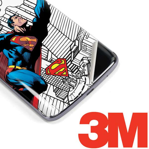 DC Comics Superman Super Speed Flying Over City Moto E5 Plus Skin