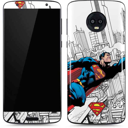 DC Comics Superman Super Speed Flying Over City Moto G6 Skin