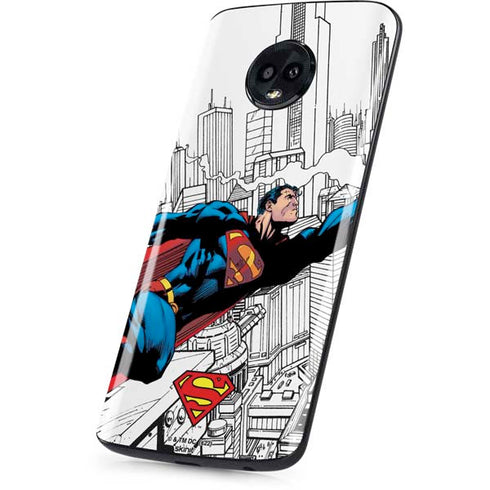 DC Comics Superman Super Speed Flying Over City Moto G6 Skin