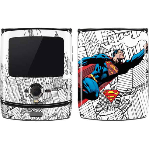 DC Comics Superman Super Speed Flying Over City Motorola RAZR Skin