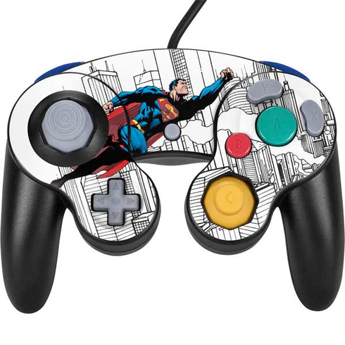 DC Comics Superman Super Speed Flying Over City Nintendo GameCube Controller Skin