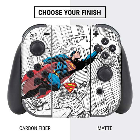 DC Comics Superman Super Speed Flying Over City Nintendo Switch Bundle Skin