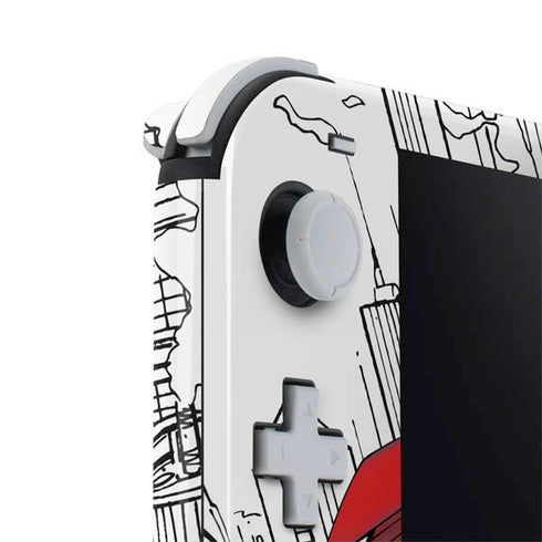 DC Comics Superman Super Speed Flying Over City Nintendo Switch Lite Skin