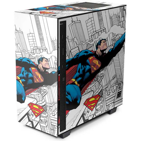 DC Comics Superman Super Speed Flying Over City NZXT H510 Compact ATX Mid-Tower Case Skin
