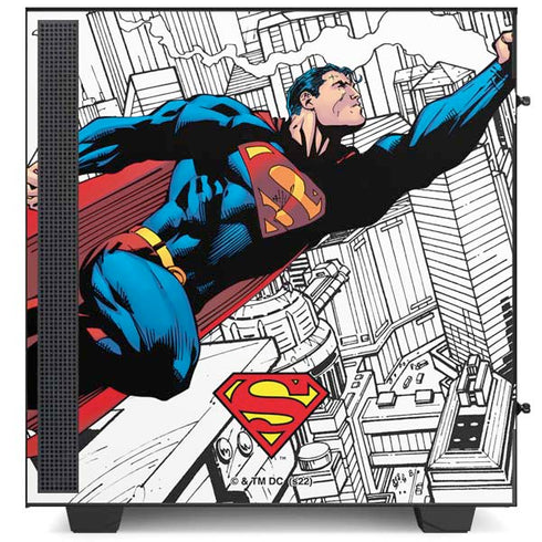 DC Comics Superman Super Speed Flying Over City NZXT H510 Compact ATX Mid-Tower Case Skin