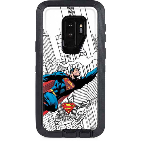DC Comics Superman Super Speed Flying Over City Otterbox Defender Galaxy Skin