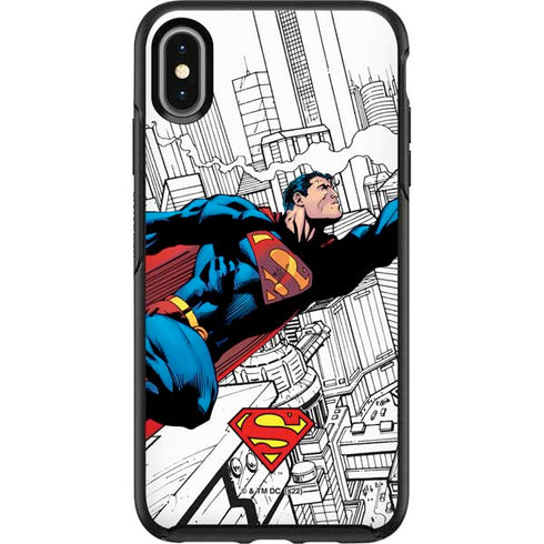 DC Comics Superman Super Speed Flying Over City Otterbox Symmetry iPhone Skin