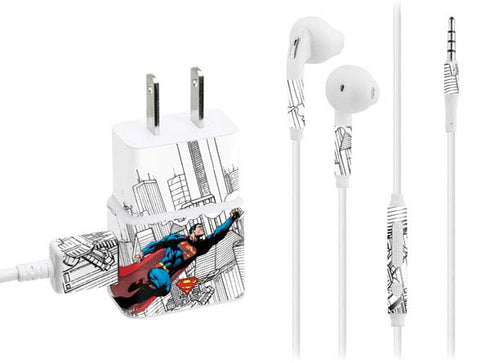 DC Comics Superman Super Speed Flying Over City Phone Charger Skin