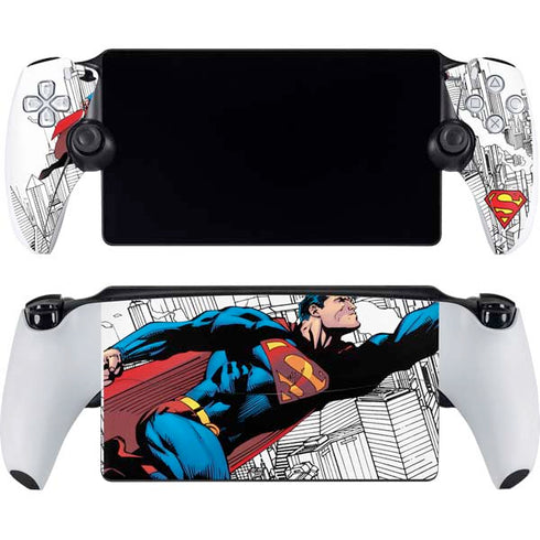 DC Comics Superman Super Speed Flying Over City PlayStation Portal Remote Player Skin