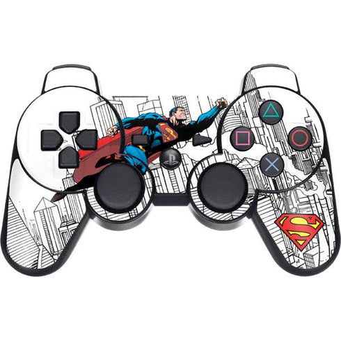DC Comics Superman Super Speed Flying Over City PS3 Dual Shock wireless controller Skin