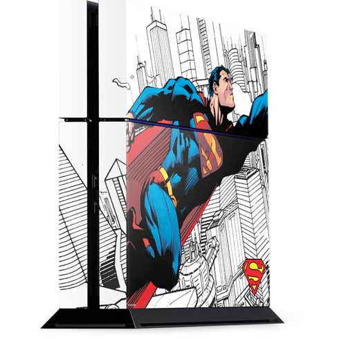 DC Comics Superman Super Speed Flying Over City PS4 Console Skin