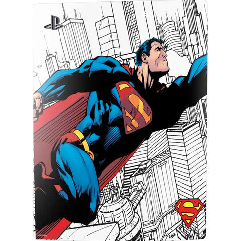 DC Comics Superman Super Speed Flying Over City PS5 Digital Edition Console Skin