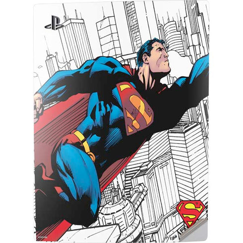 DC Comics Superman Super Speed Flying Over City PS5 Digital Edition Console Skin