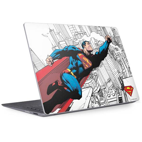 DC Comics Superman Super Speed Flying Over City Surface Laptop 2 Skin