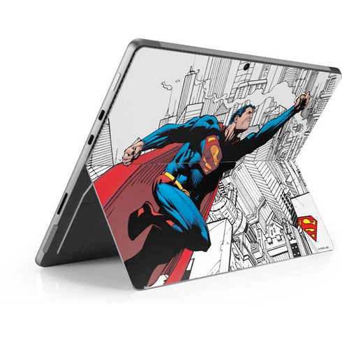 DC Comics Superman Super Speed Flying Over City Surface Pro 9 Skin