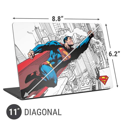 DC Comics Superman Super Speed Flying Over City Universal Laptop 11in (8.8 x 6.2in) Skin