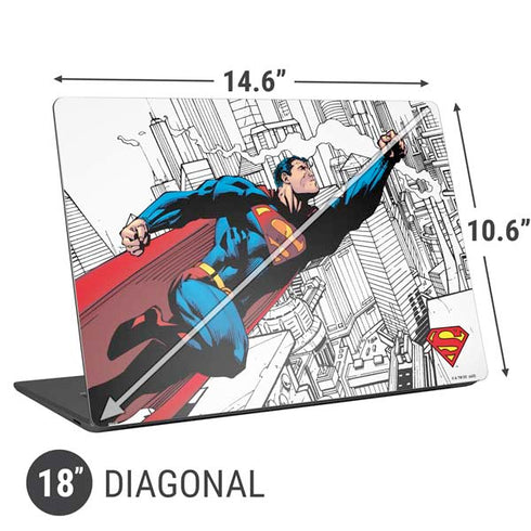 DC Comics Superman Super Speed Flying Over City Universal Laptop 18in (14.6 x 10.6in) Skin
