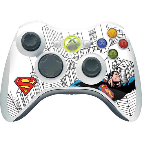 DC Comics Superman Super Speed Flying Over City Xbox 360 Wireless Controller Skin