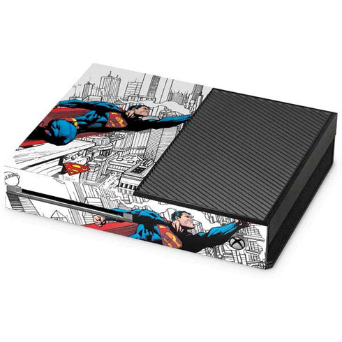 DC Comics Superman Super Speed Flying Over City Xbox One Console Skin