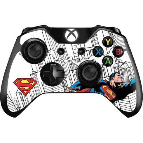 DC Comics Superman Super Speed Flying Over City Xbox One Controller Skin