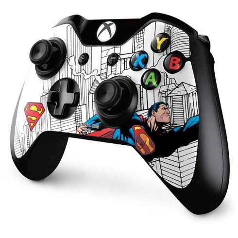 DC Comics Superman Super Speed Flying Over City Xbox One Controller Skin