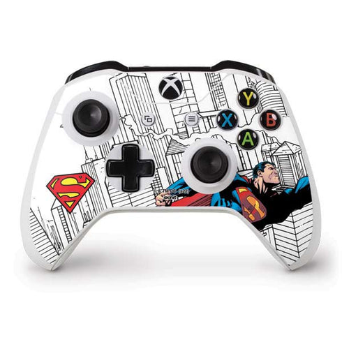 DC Comics Superman Super Speed Flying Over City Xbox One S Controller Skin