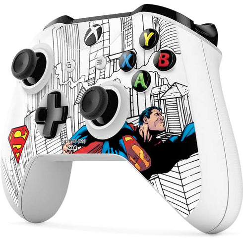 DC Comics Superman Super Speed Flying Over City Xbox One S Controller Skin
