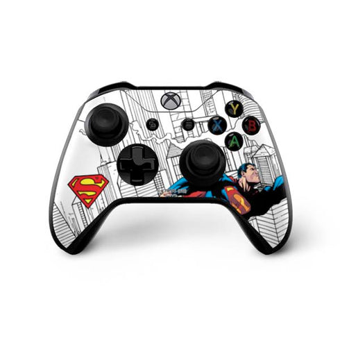 DC Comics Superman Super Speed Flying Over City Xbox One X Controller Skin