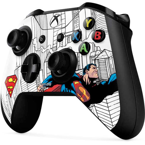 DC Comics Superman Super Speed Flying Over City Xbox One X Controller Skin