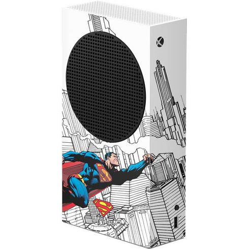 DC Comics Superman Super Speed Flying Over City Xbox Series S Console Skin