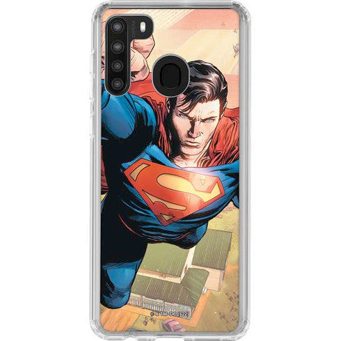 DC Comics Superman Flying Pose Action Comics #957 Art by Patch Zircher Galaxy A21 Clear Case