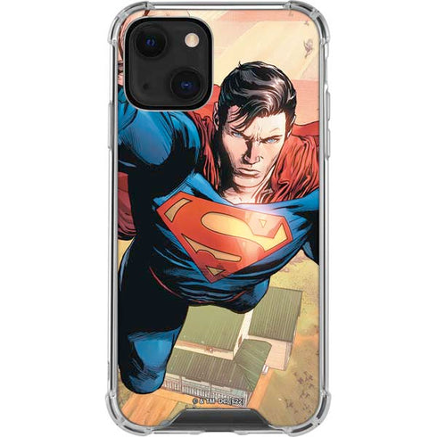 DC Comics Superman Flying Pose Action Comics #957 Art by Patch Zircher iPhone 14 Plus Clear Case