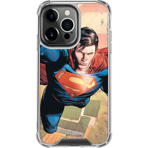 DC Comics Superman Flying Pose Action Comics #957 Art by Patch Zircher iPhone 15 Pro Clear Case