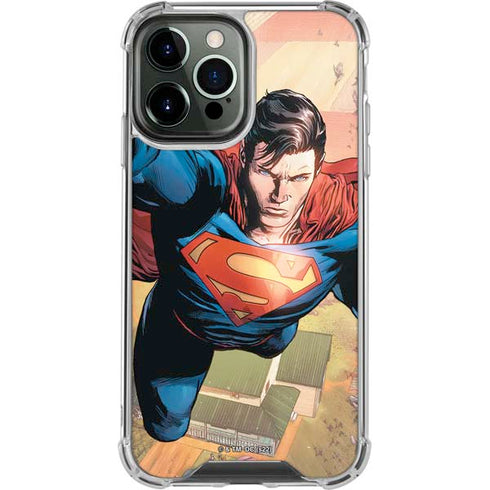 DC Comics Superman Flying Pose Action Comics #957 Art by Patch Zircher iPhone 14 Pro Max Clear Case