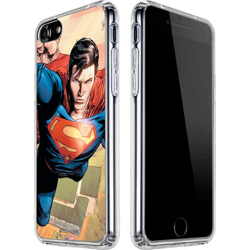 DC Comics Superman Flying Pose Action Comics #957 Art by Patch Zircher iPhone SE (2nd & 3rd Gen) Clear Case