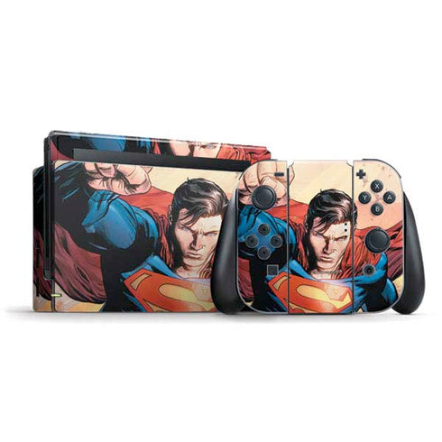 DC Comics Superman Flying Pose Action Comics #957 Art by Patch Zircher Nintendo Switch Bundle Skin
