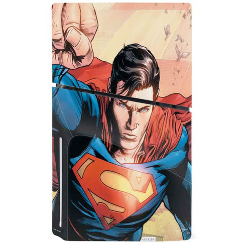 DC Comics Superman Flying Pose Action Comics #957 Art by Patch Zircher PS5 Slim Disk Console Skin