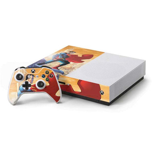 DC Comics Superman For Tomorrow Cover Art by Jim Lee Xbox One S Console and Controller Bundle Skin