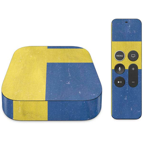Sweden Flag Distressed Apple TV Skin