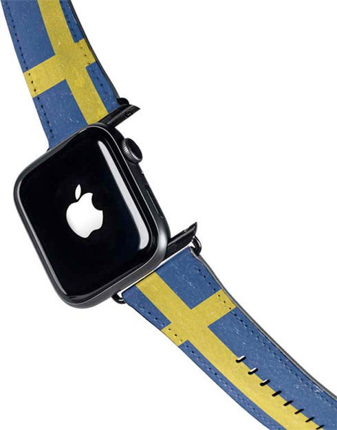 Sweden Flag Distressed Apple Watch Band 42-44mm