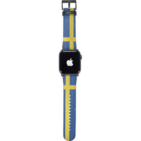 Sweden Flag Distressed Apple Watch Band 42-44mm