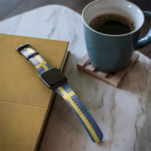 Sweden Flag Distressed Apple Watch Band 42-44mm