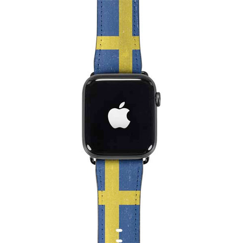 Sweden Flag Distressed Apple Watch Band 38-40mm