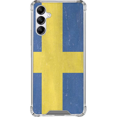 Sweden Flag Distressed Galaxy A14 5G Clear Case
