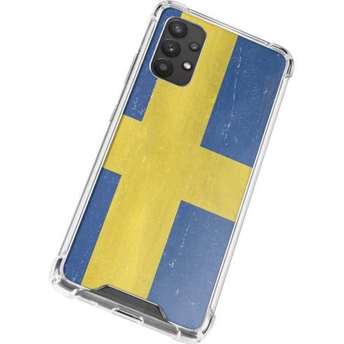 Sweden Flag Distressed Galaxy A32 5G Clear Case