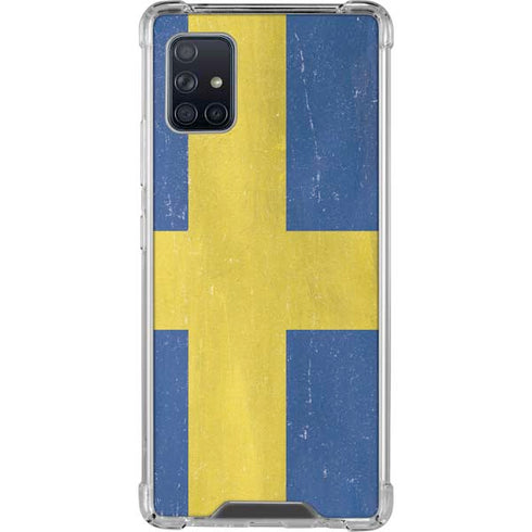 Sweden Flag Distressed Galaxy A51 5G Clear Case
