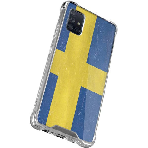 Sweden Flag Distressed Galaxy A51 5G Clear Case