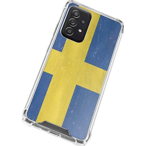 Sweden Flag Distressed Galaxy A52 5G Clear Case
