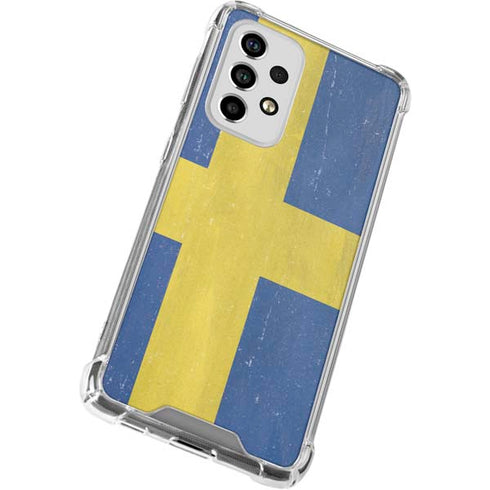 Sweden Flag Distressed Galaxy A53 5G Clear Case