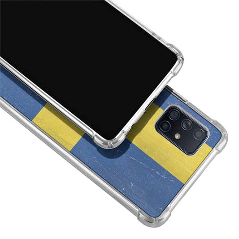 Sweden Flag Distressed Galaxy A71 5G Clear Case